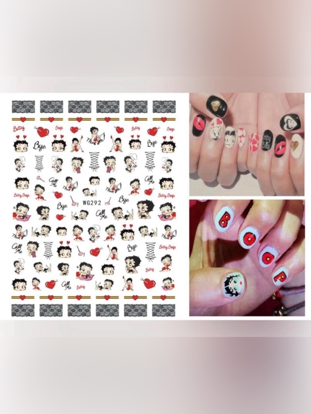 $1 Betty Boop Nail Stickers $1 WITH ANY $10 ORDER OR MORE